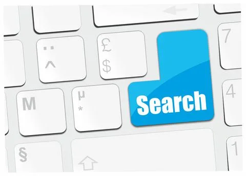 Computer keyboard with search written on it Stock Illustration