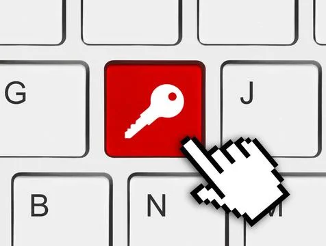 Computer keyboard with security key Computer keyboard with security key - ... Stock Photos