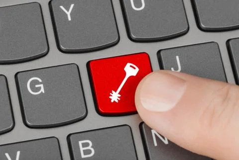 Computer keyboard with security key Foto stock
