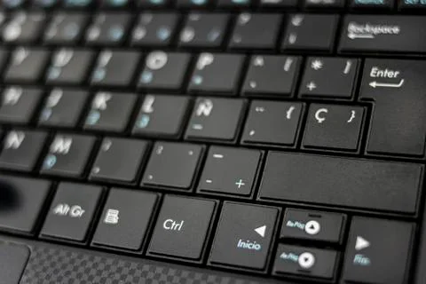 Computer keyboard with shift key available to incorporate text, icon or simil Stock Photos