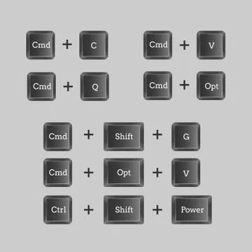 Computer keyboard shortcuts with vector buttons 스톡 일러스트