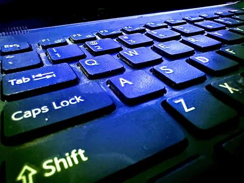 Computer keyboard shot on macro mode indoor Stock Photos