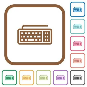 Computer keyboard simple icons 스톡 일러스트