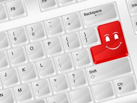 Computer keyboard smile face symbol Stock Illustration