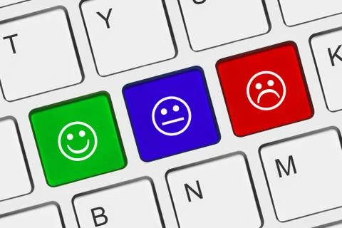 Computer keyboard with smile keys 스톡 사진