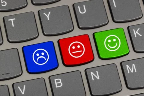 Computer keyboard with smile keys Foto stock