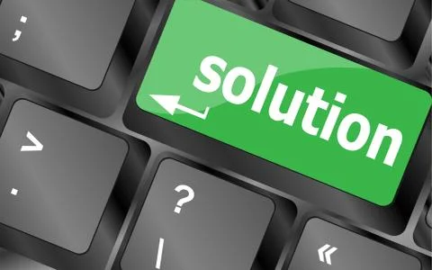 Computer keyboard with Solution support key. business concept Stock Illustration