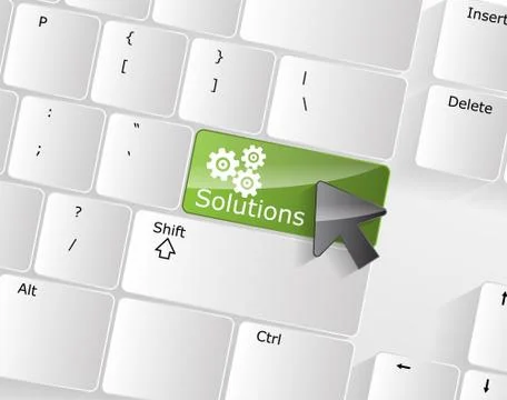 Computer keyboard with solutions key Stock Illustration