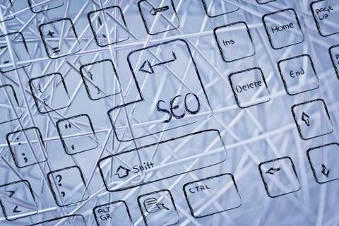 Computer keyboard with special key: seo Stock Illustration