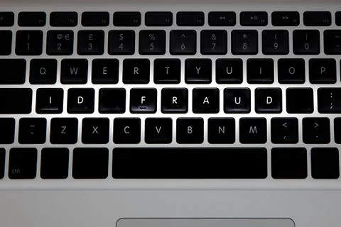 Computer keyboard spelling i.d fraud Stock Photos