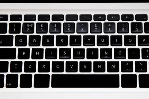 Computer keyboard spelling phishing Stock Photos