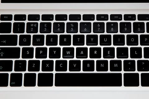 Computer keyboard spelling spyware Stock Photos