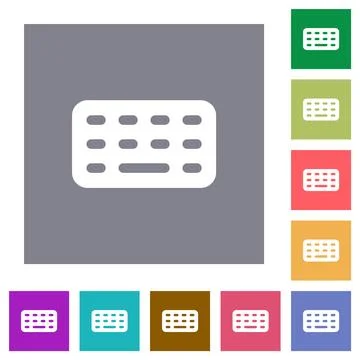 Computer keyboard square flat icons 스톡 일러스트