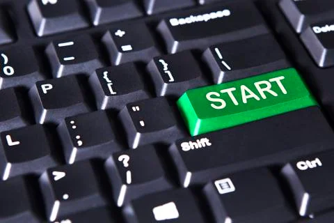 Computer keyboard with start word Stock Photos