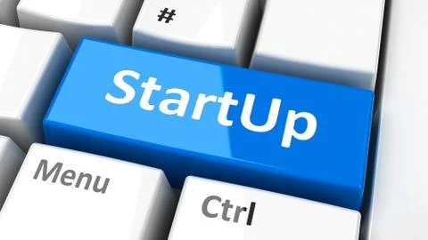 Computer keyboard startup Stock Illustration