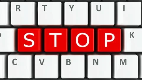 Computer keyboard stop Stock Illustration