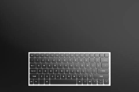Computer keyboard on the table. Top view. Copy space. Illustrazione stock