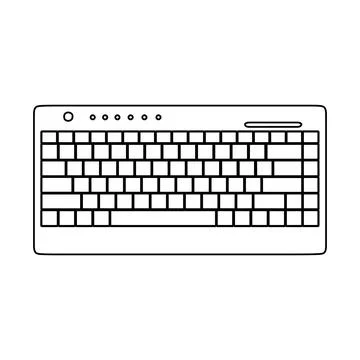 Computer keyboard technology vector illustration equipment outline with key a Stockillustratie