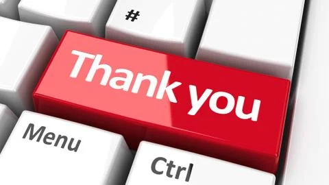 Computer keyboard Thank you Stock Illustration