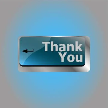 Computer keyboard with Thank You key, business concept Stock Illustration