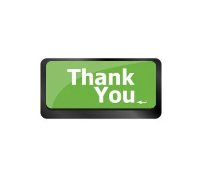 Computer keyboard with Thank You key, business concept Stock Illustration