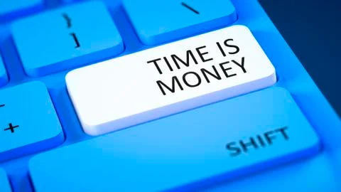 Computer keyboard time is money 스톡 일러스트