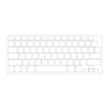 Computer keyboard. Top view. Vector outline illustration. 스톡 일러스트