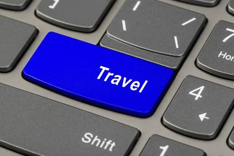 Computer keyboard with Travel key Computer keyboard with Travel key - tech... Foto stock