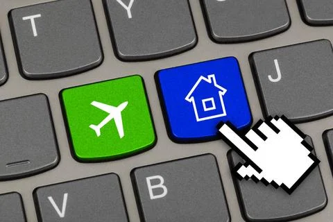 Computer keyboard with Travel key Computer keyboard with Travel key - tech... Stock Photos