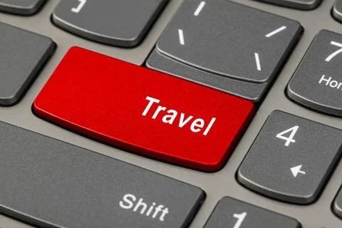 Computer keyboard with Travel key Computer keyboard with Travel key - tech... Stock Photos