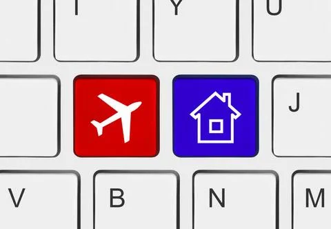 Computer keyboard with Travel key Computer keyboard with Travel key - tech... Stock Photos