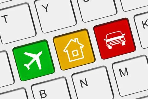 Computer keyboard with Travel key Computer keyboard with Travel key - tech... Foto stock