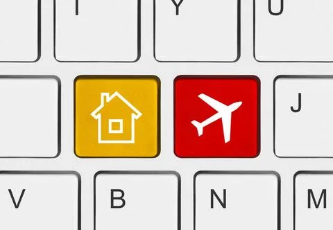 Computer keyboard with Travel key Computer keyboard with Travel key - tech... Foto stock