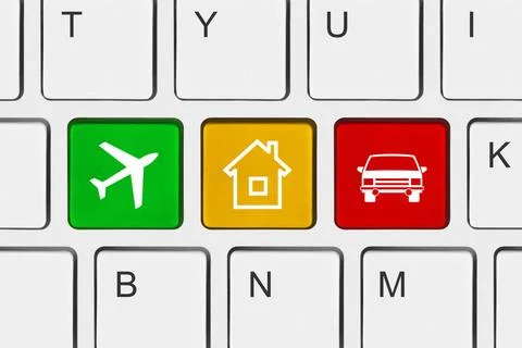 Computer keyboard with Travel key Computer keyboard with Travel key - tech... Stock Photos