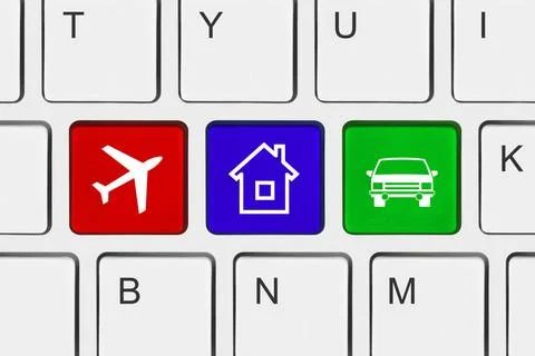 Computer keyboard with Travel key Computer keyboard with Travel key - tech... Foto stock