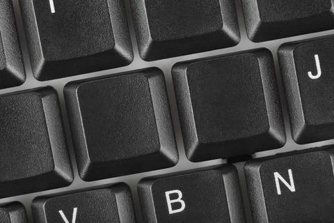 Computer keyboard with two blank keys PC keyboard with two blank keys - te... Stock Photos