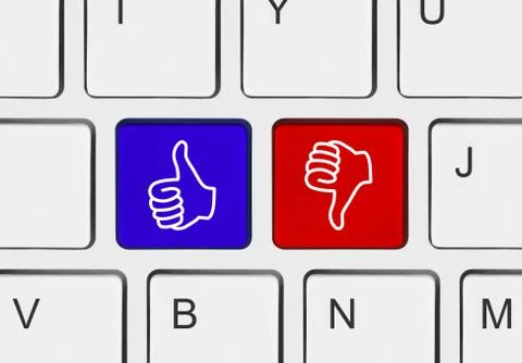 Computer keyboard with two gesturing hands Foto stock