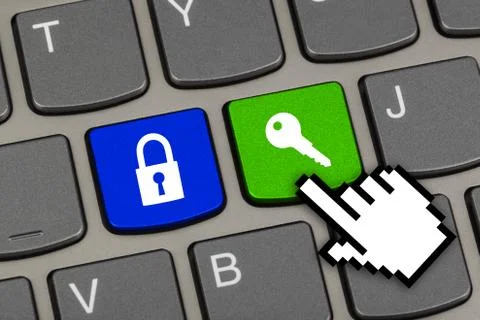 Computer keyboard with two security keys Stock Photos