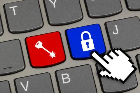 Computer keyboard with two security keys Stock Photos