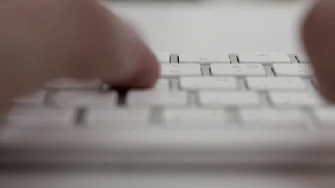 Computer keyboard typing white Video stock 98677306