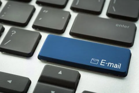 Computer keyboard with typographic E-mail button Stock Photos