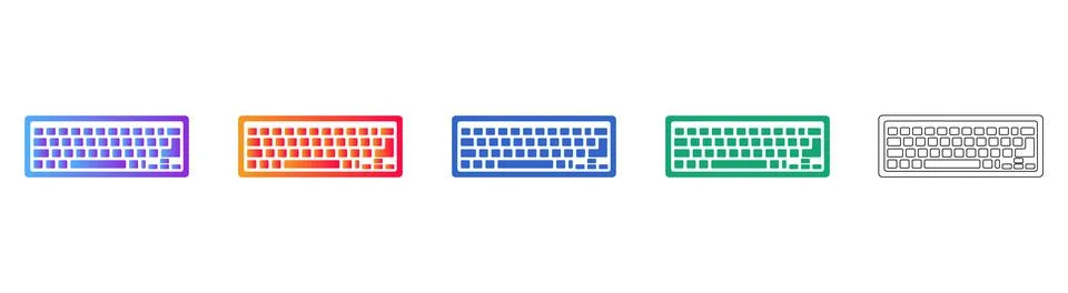 Computer Keyboard UI Icon Set 스톡 일러스트