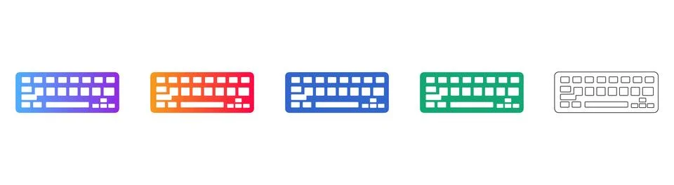 Computer Keyboard UI Icons Set Stock Illustration
