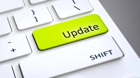 Computer keyboard update An image of a computer keyboard with text update ... Stock Photos