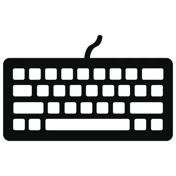 Computer keyboard vector glyph icon 库存插图