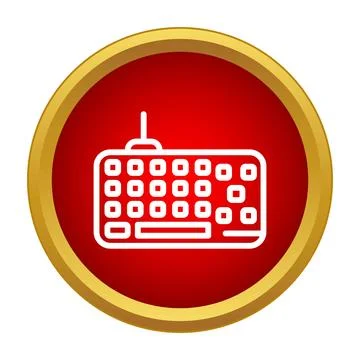 Computer keyboard vector icon representing data entry 库存插图