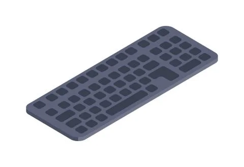 Computer keyboard vector isometric flat icon Stock Illustration