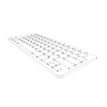 Computer keyboard.  Vector outline illustration. イラスト素材