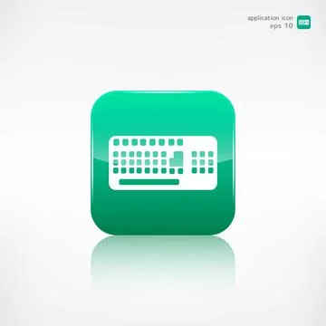 Computer keyboard vector web icon. Illustrazione stock
