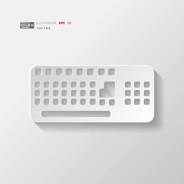 Computer keyboard vector web icon. Illustrazione stock